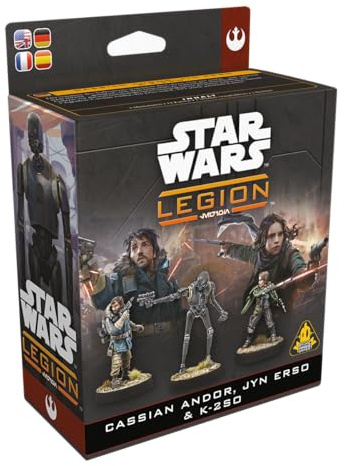 Asmodee, Star Wars: Legion – Cassian Andor, Jyn Erso & K-2SO, Tabletop-Erw. | Taktisches Miniaturspiel im Star Wars‑Universum für 2 Spieler, 120-180 Minuten, Strategiespiel ab 14 Jahren, Mehrsprachig