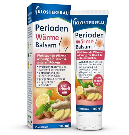 Klosterfrau Perioden Wärme Balsam 100 ml | Wohltuende Wärmewirkung für Bauch und unteren Rückenvor und während der Periode | Mit pflegendem Mandelöl und ätherischen Ölen