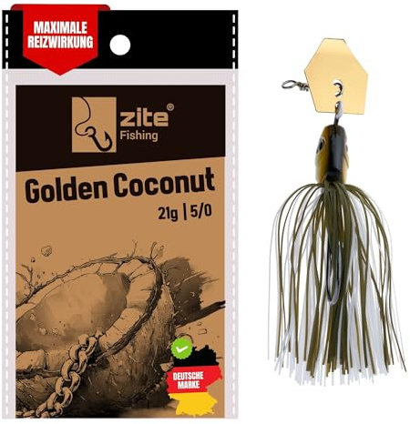 Zite Fishing Inzite Blader Chatter-Jigs | Bladed Jig Köder in 10g 16g & 21g | Intensive Vibrationen & 6 Farben | Trailerfähig mit scharfem Einzelhaken