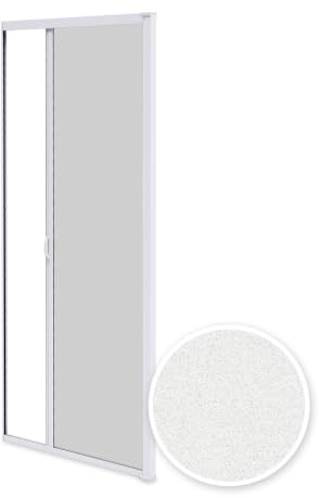 Avosdim Store moustiquaire Porte Alu Luxe - H230 x L140cm recoupable - Blanc 9010 texturé - Protection contre les insectes ajustable