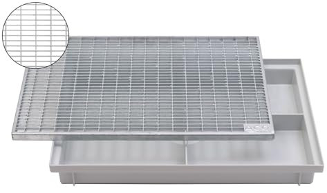 ACO 600x400 Schuhabstreifer Gitterrost mit Bodenwanne Vario Light Schuhabtreter Normrost