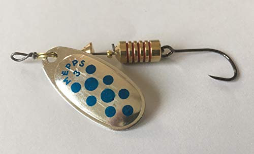 CUCHARILLA MEPPS COMET 3 PLATA PUNTOS AZULES (1 ANZUELO SIN MUERTE)