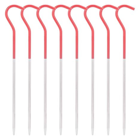 iBasingo 16.5 cm Titan Legierung Heringe Zeltnägel Camping Zelt Stakes im Freien Tragbarer Ellenbogen Gras Zelt Nagel Rucksackreisen Reisen Zeltzubehör 8 Stück/Los Ti4002P