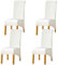 KELUINA Feste Gewebe-Ausdehnung XL-Stuhlhussen der hohen Rückseite für Esszimmer, Spandex-große Esszimmerstuhl-Schonbezüge für Hauptlebensrestaurant-Hotel (Creamy White,Set of 4)