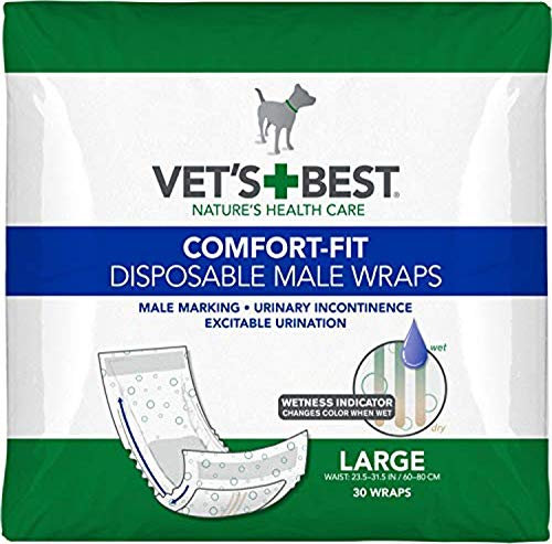 Vet's Best Comfort Fit Einweg-Windeln für Rüden, saugfähig, auslaufsicher, groß, 30 Stück