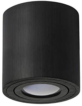 LED Aufbauspot, LED Deckenaufbauleuchte, Aluminium Deckenleuchte Schwarz Rund Ø79mm x 84mm OH1007 (SCHWARZ)