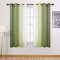 DWCN Durchsichtige Vorhänge aus Kunstleinen, Ombre-Optik, halb-Voile, Farbverlauf, Gardinen für Schlafzimmer und Wohnzimmer, Set mit 2 Ösen, Fenstervorhang, 132 x 183 cm, olivgrün