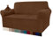 Granbest High Stretch Sofa Covers 2 Seater Super Soft Loveseat Cover Universal Couch Covers Jacquard Sofa Cover for Dogs Non Slip Furniture Protector Machine Washable (2 Seater, Coffee)