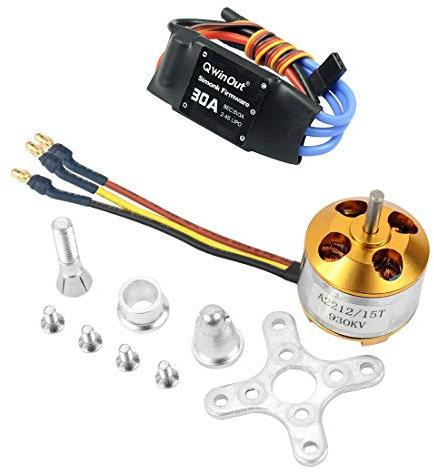 QWinOut A2212 930KV Brushless Outrunner Motor 15T + 30A Speed Controller ESC,RC Aircraft KK Copter UFO (1 Set)