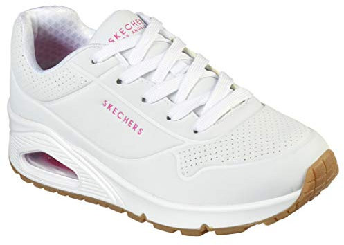 Skechers Uno - Stand On Air, Sneaker Bambine e ragazze, White Pu H Pink Trim, 36.5 EU