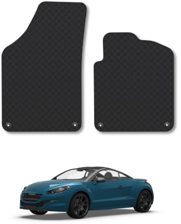 Peugeot RCZ (2010-2015) 3mm Rubber Car Mats | Tailored Fit Durable Floor Mats Full Coverage Protection Waterproof Accessories Easy Clean Anti Slip Made in the UK