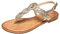 JOMIX Sandali Infradito Donna Bassi Estivi Eleganti SD2146 (B Oro, 37)