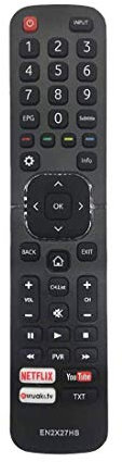 Reemplazo Mando hisense Smart TV EN2X27HS para Mando hisense HE32M2161HWTS HE40M2161FWTS HE40K3300UWTS HE43K300UWTS0100 HE43K300UWTS0001 H65N5300 H65M7000 H75M7900