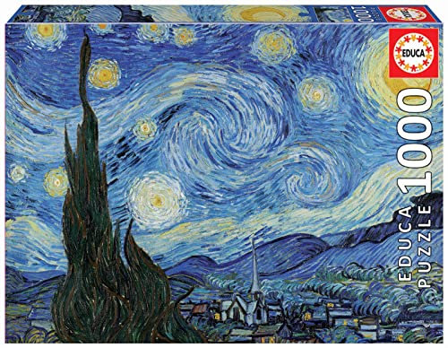 Educa - Puzzle 1000 Teile für Erwachsene | Die Sternennacht, 1000 Teile Puzzle für Erwachsene und Kinder ab 14 Jahren, Vincent Van Gogh (19263)