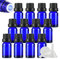 ZEOABSY 24 Pcs 10ml Blue Glass Dropper Bottle with Tamper Evident Black Dripper Cap for Essential Oils Fragrances Aromatherapy Cosmetic Travel Bottles Vials