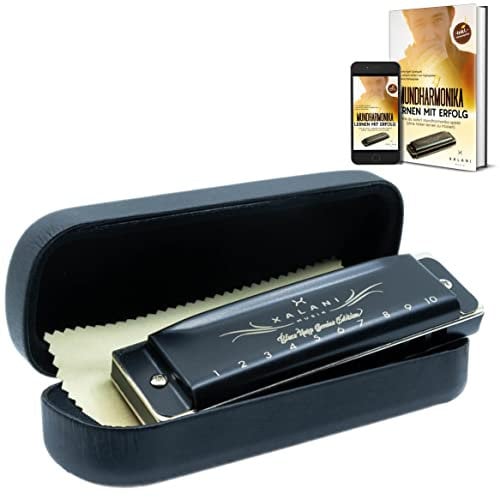 XALANI Mundharmonika Genius Edition inkl. Etui und Pflegetuch I Bonus: E-Book gratis I C-Dur