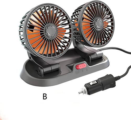 HADAVAKA singolo doppio ventilatore di raffreddamento per auto per cruscotto 5V/12V/24V, 360 gradi rotante telescopico doppia testa Fan (B 24V)
