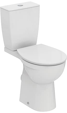 Ideal Standard Eurovit Raised Height Close coupled Toilet with 6/4L Flush Cistern and Soft Close seat, E218401, White