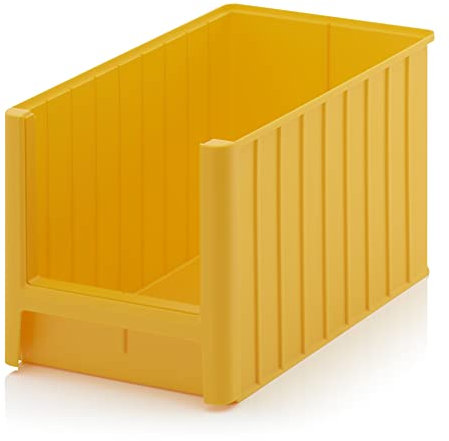 Creativ Ladenbau GmbH Sichtlagerkasten/Sichtbox/Stapelbox/Lagerbox/Sortierkasten/Sortierbox in Größe 5 hoch, stapelbar, Farbe: gelb (Melonengelb ähnlich RAL1028)