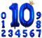 Foil Luftballon 10 Helium Folienballon Zahlen Ballon XXL Folien Dunkelblau Ballon 10 Geburtstag 100cm/40inch