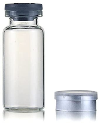 DIELLY 30 Pcs 10ml Glass Bottle,Sterile Transparent Vial,Seals Empty Vials, Lab Sample Vial, Empty Vials with Self Healing Injection Port,With Flip Off Aluminum Cap (30) A Packaging
