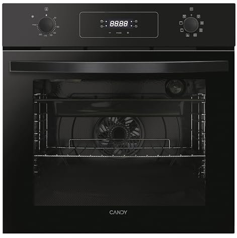 Candy Idea FIDCP N625 L, Horno Multifunción, 70L, 2 Bandejas y 1 Rejilla, Ventilador Radial, Limpieza Aquactiva, Convección + Ventilador, 8 Funciones, Mandos Push&Pull, Puerta Doble Cristal, Negro
