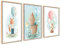 ag.art deco 3er Kinderzimmer Poster | 3 Stück A3 30x40cm | Wanddeko Fuchs Bär Hase Fahrrad Luftballons | Mädchen und Junge Bilderset | ohne Rahmen