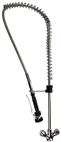 Grifo industrial hostelería flexible para Fregadero Industrial alcachofa de accionamiento palanca grifo doble de seleccion de agua fria o caliente. Grifería hostelería industrial.