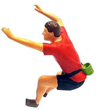 Baoblaze 1/87 Miniatur Klettern Figur Modell Züge für Puppenhaus DIY Szene Layout Zubehör Dekor, Rot