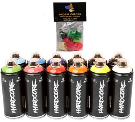 Pack Spray Montana Hardcore Pack of 12 + 10 Pack Sprüköpfe