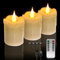 3 PCS Real Wax Rechargeable Flameless Warm White LED Candles,Remote Control,Brightness Adjustable Flickering Battery Operated Tea Lights Candles with Timer,for Christmas, Wedding, Home Decor