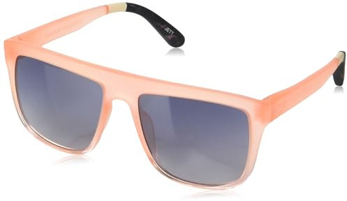 TOMS Gafas de sol cuadradas Jett para mujer, Cristal de melocotón mate brillante degradado azul, 58-19-148