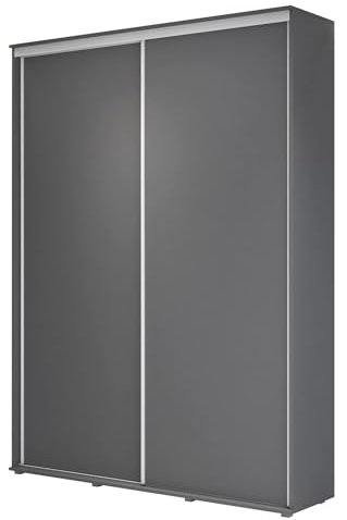 Meble Slupia - ZUZA Garderobenschrank - Kleiderschrank Schiebetüren - 140 x 242 x 45 cm - Kleiderstange Schrank - Kleider Schrank für Schlafzimmer, Flur, Jugendzimmer - Anthrazit