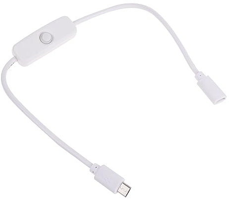 SCUDGOOD Cable micro USB con interruptor de botón de encendido, práctico cable de extensión de fuente de alimentación para y más cable de extensión micro USB hembra a macho