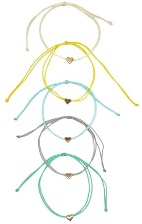 Glücksschmiedin - Jungesellinnen Abschied Frauen. Armband Set. Armband mit Herz in verschiednen Farben. JGA Accessoires. Team Bride. Brautparty-Geschenk. JGA Armbänder Set (5 Stück)