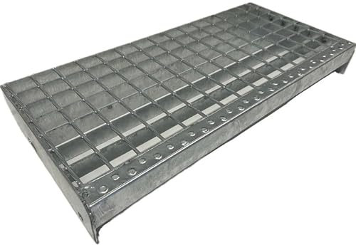 PSB STAHL AUF MASS Gitterroststufe Treppenstufe Trittstufen Metalltreppe schweißpress feuerverzinkt 270mm Tiefe (800x270mm)