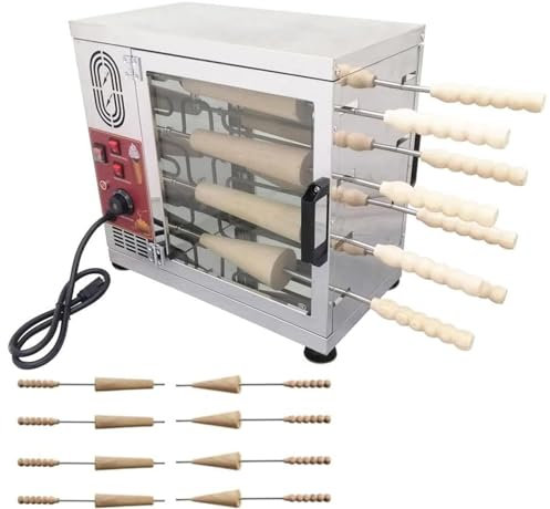 SCHYWL Chimney Cake Oven Electric Commercial Machine With 8Pcs Roller, Cake Pop Roller Machine, Ice Cream Cone Grill Maker, Perfect For Restaurant Home Kitchen Snack Bar