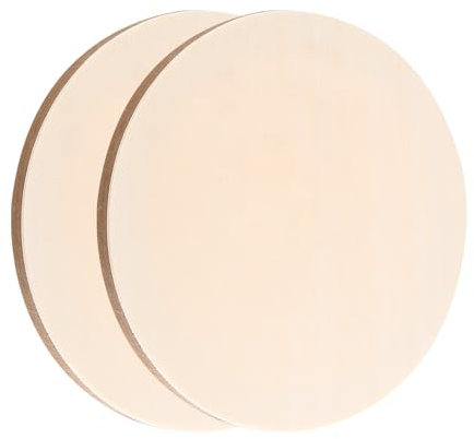 PATIKIL 8 Inch Wood Panel Board, 2 Pack Unfinished Wooden Canvas Boards Round Blank Deep Cradle Board for Painting Pouring DIY Art Use with Oils Acrylics