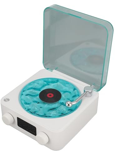 Retro Waves Player, Compact Adjustable Light Creative Bluetooth Speaker, for Kitchen Desk Bedroom Office Party (White)