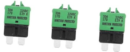 PartyKindom Lot De 3 Fusibles De Voiture 30 A À Réinitialisation Manuelle Couvercle À Code Couleur Pour Une Reconnaissance Facile