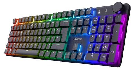 Trust Gaming GXT 868 Torix Tastiera Meccanica Wireless Italiano QWERTY, Tastiera Gaming Ricaricabile RGB 2.4GHz, Batteria 100 Ore, Interruttori Huano Lineari, Tasti Programmabili, PC Laptop - Nero