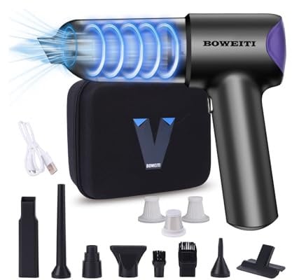 BOWEITI Schnurloser Handstaubsauger, 21000PA Mini-Handstaubsauger mit bürstenlosem Motor, Staubsauger mit 2 einstellbaren Stufen, 6000mAh für Auto, Haus, Büro, Küche, Tierhaare