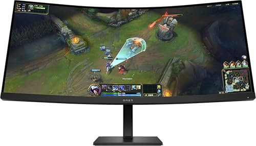 HP OMEN 34 inch WQHD 180Hz Curved Gaming Monitor - 34c G2 | Integrated Dual 3W Speakers | Console Compatible | Adjustable stand | Joypad OSD Button | Integrated Cable Management