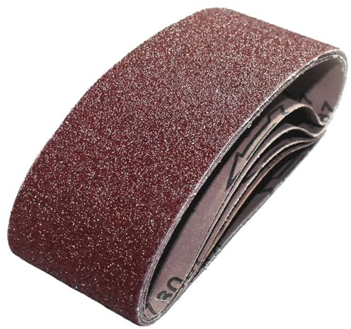 Goodway Schleifbänder 75 x 533 mm │ 10 Stück │ Körnung 120 │ Schleifpapier für Bandschleifer │ Für Holz & Metall