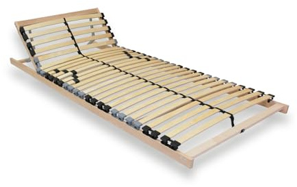 Mister Sandman Lattenrost 90x200 cm ErgoFlex 7 Zonen verstellbar Kopfteil Lattenrahmen stabil leise Bettgestell kompatibel mit Allen Matratzen und Bettgestell selbstmontierend