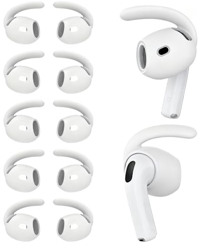 5 Pares De Ganchos De Silicona Antideslizantes para AirPods 4 - No Encajan En El Estuche De Carga, para Máximo Confort Y Sujeción Segura Durante El Deporte, Compatibles con AirPods 4 (Blanco)