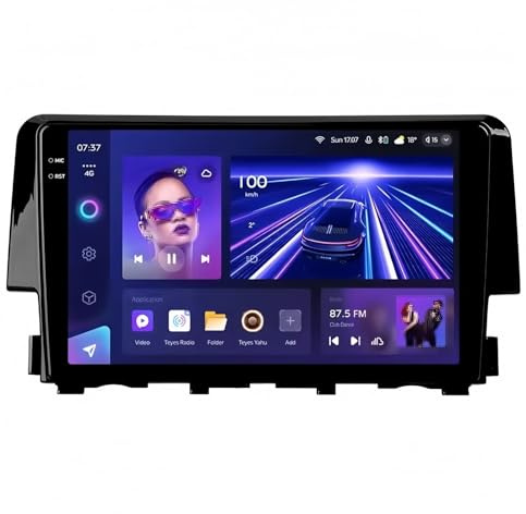 Pantalla automática de Android Radio Multimedia para Honda para Civic 10 FC FK (2015-2020) con Reproductor de vídeo navegación estéreo GPS y Android(2K 128G)