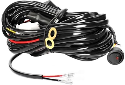 CO LIGHT Kabelbaum, 1 Anschluss – Komplettset mit Schalter und Relais (12 V) für LED-Leuchtleisten, LED-Arbeitsleuchten sowie Offroad-Fahrzeuge wie ATV und UTV