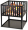 Livivo® Feuerkorb, quadratisch, mit integrierter Bodenplatte, 40 cm, Stahl, ideal für die Verwendung auf Terrassen oder Campingplätzen, an Stränden oder im Garten, Schwarz
