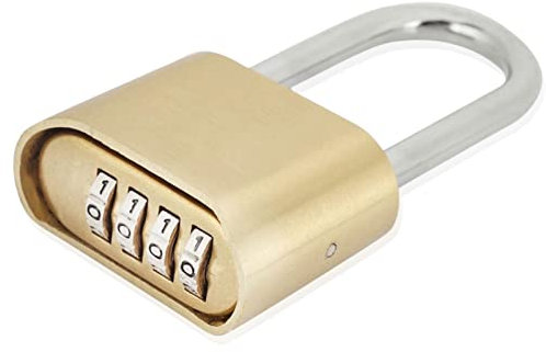 Lucchetto a 4 cifre, lucchetto con password in ottone Combinazione Codice bagaglio Codice password Lucchetto a chiave per valigia viaggio Zaino, armadietti, serrature per